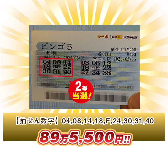 ビンゴ5 高額当選