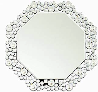 ナンバーズ3 ・宝くじに当たる鏡④ クロシオ テーブル ミラー 8角 Octa クリスタル 幅51.5cm 卓上ミラー 壁掛けミラー 豪華 ラグジュアリー 08101