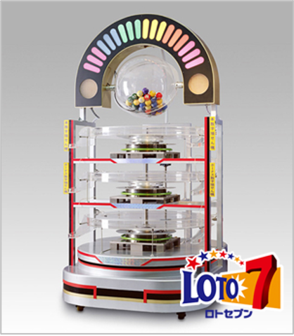 電動攪拌式遠心力型抽選機（愛称：夢ロトくん）