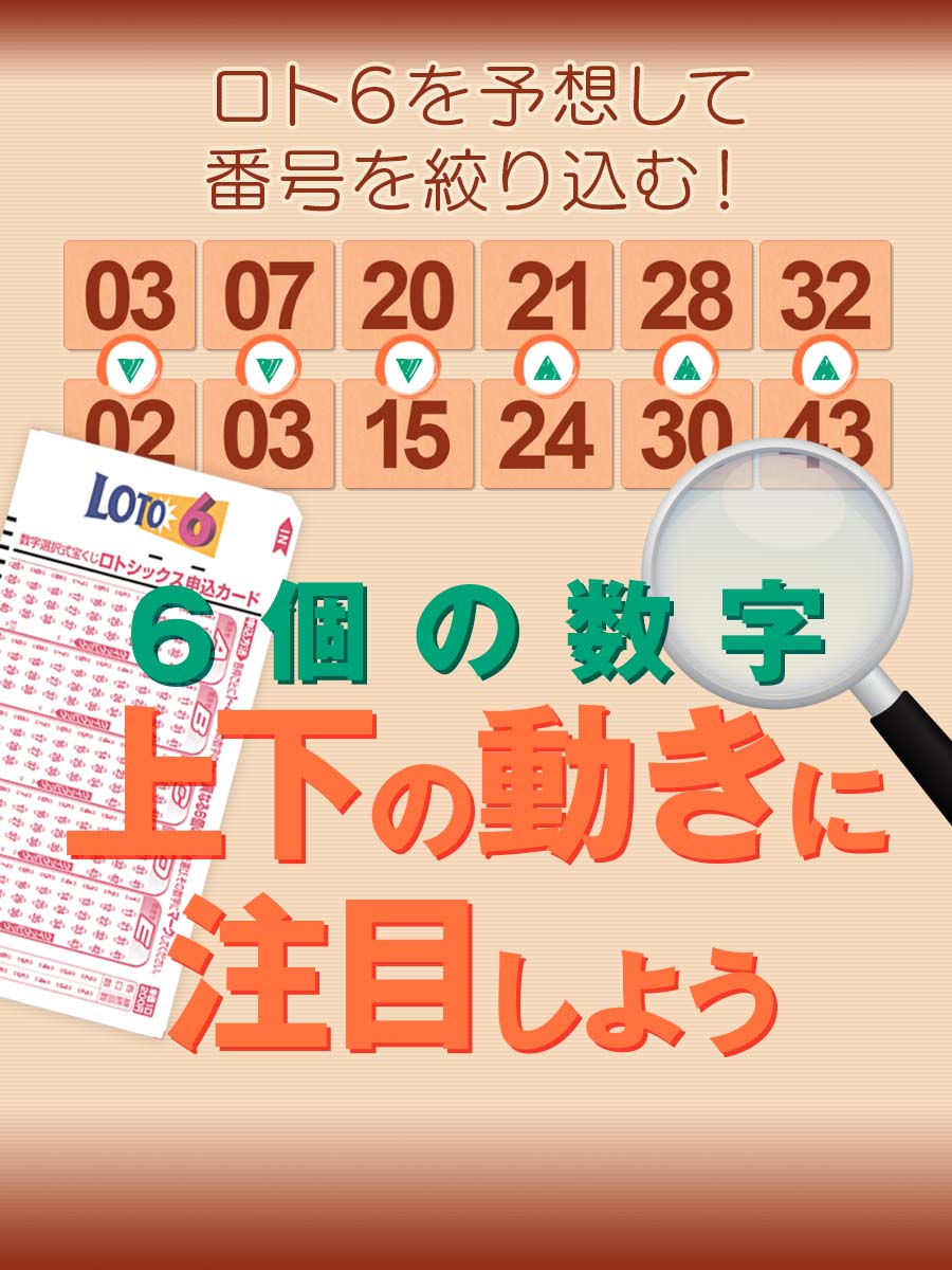 ロト6を予想して番号を絞り込む!ロト6の6個の数字の上下の動きに注目しよう