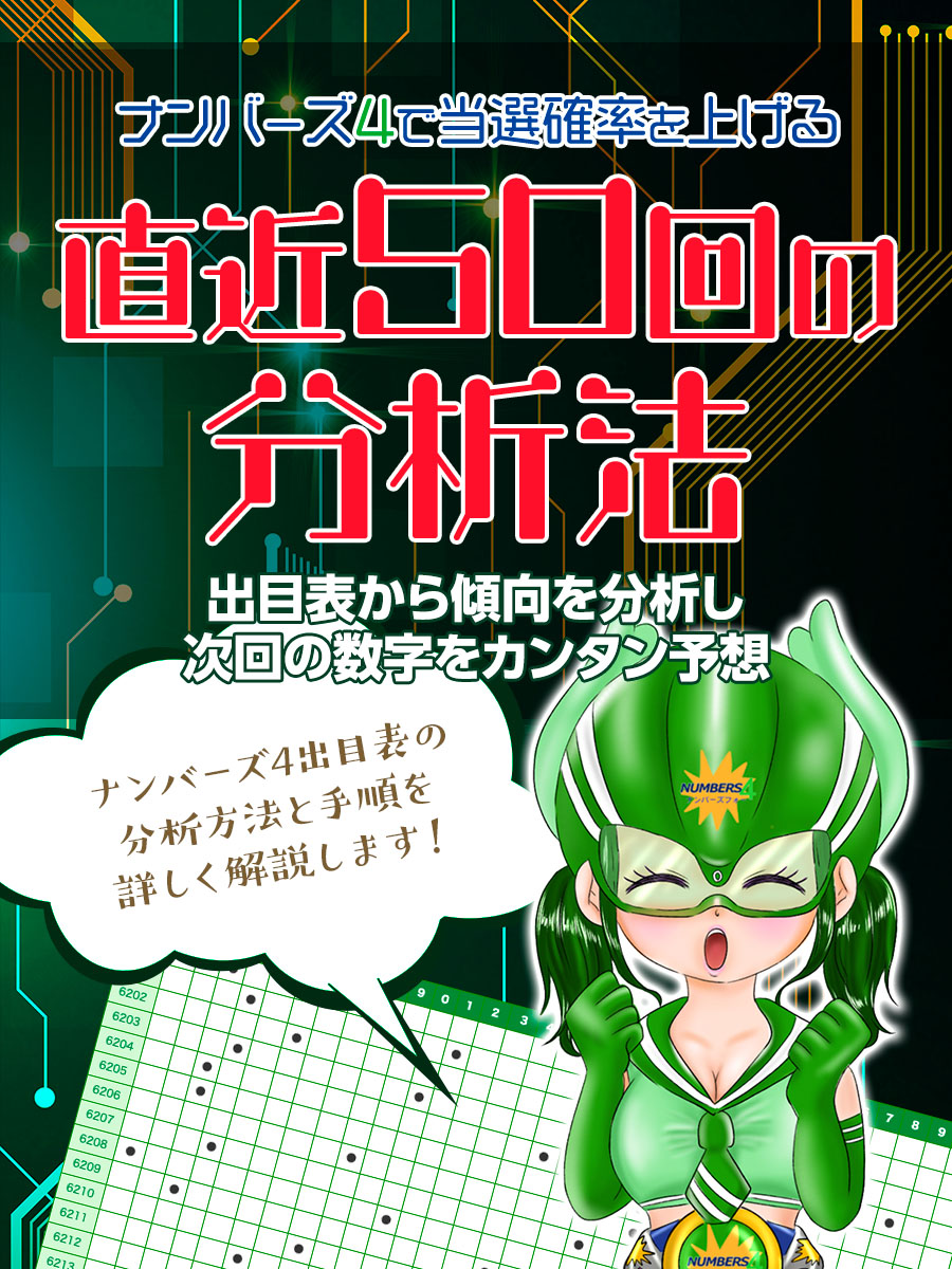 【ナンバーズ4出目表】当選確率を上げる直近50回の分析法と使い方