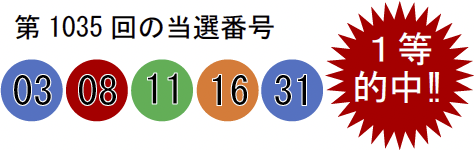 第1035回の当選番号